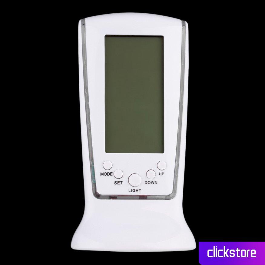 Đồng hồ báo thức kỹ thuật số màn hình LCD vuông có hiển thị lịch tiện lợi/sử dụng pin