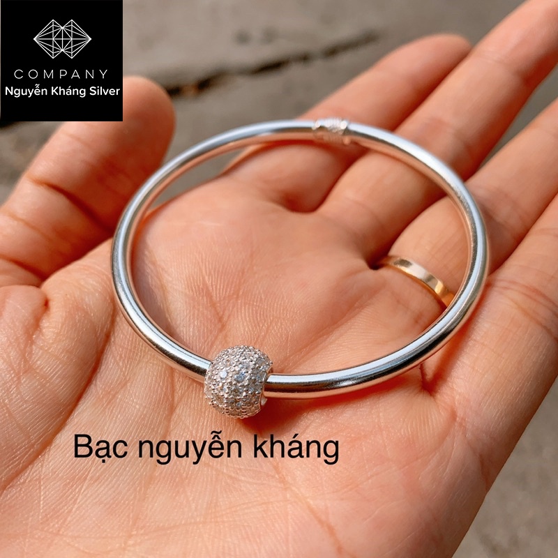 LẮC TAY NỮ BẠC TA KẾT HỢP CHAM CẦU ĐÁ TRẮNG