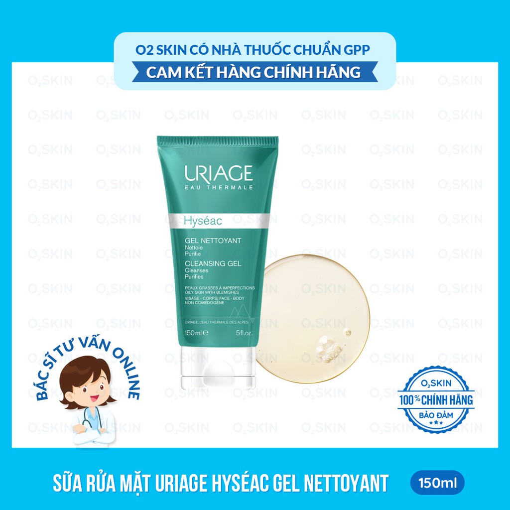 Sữa Rửa Mặt Uriage Hyséac Nettoyant Phù Hợp Cho Da Dầu, Da Mụn Trứng Cá Đến Từ Pháp 150ml