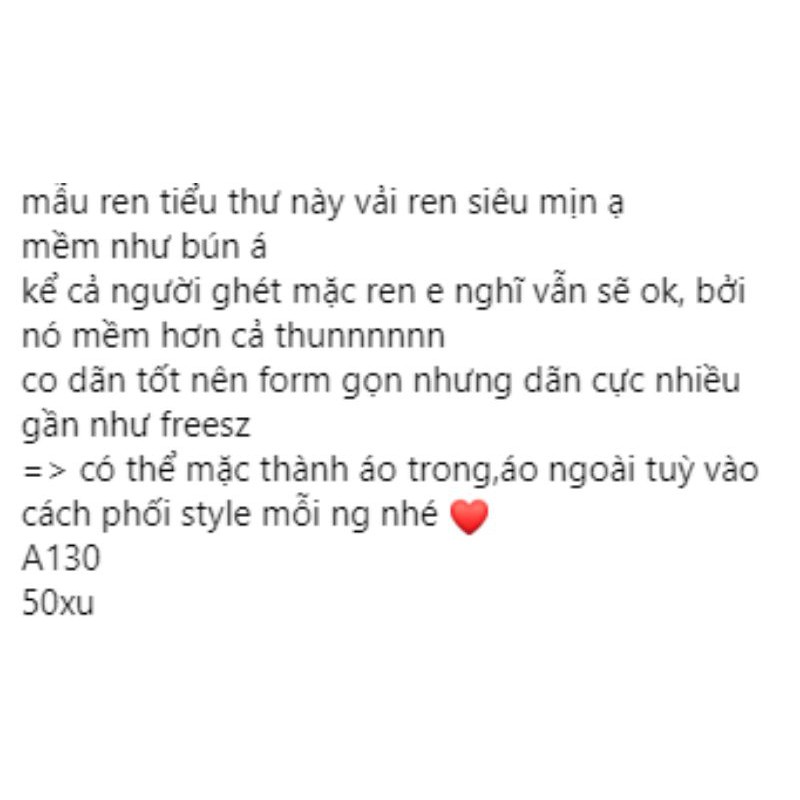 Áo ren tiểu thư. A130