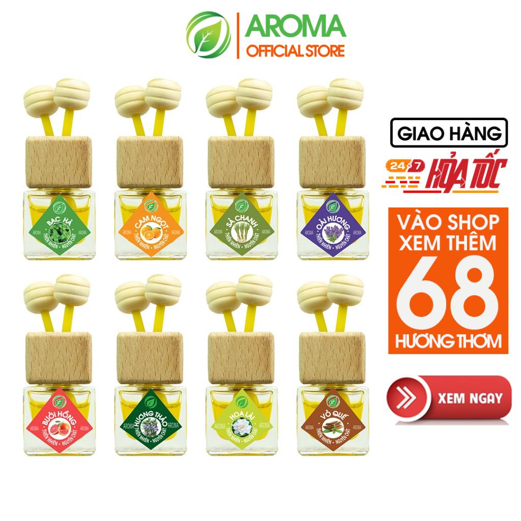 Tinh dầu AROMA thơm phòng, thơm xe ô tô, tự khuếch tán khử mùi chai vuông, nhiều mùi tự chọn
