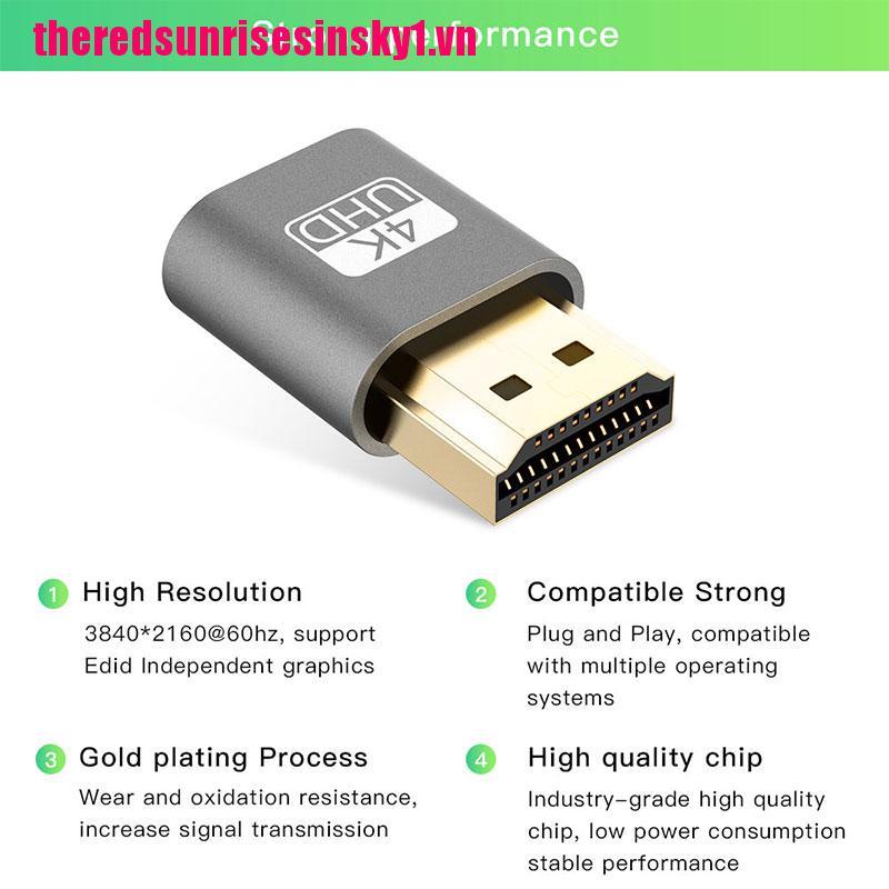 (3C) Giắc Chuyển Đổi Headless Ghost Ddc Edid Hiển Thị Hdmi