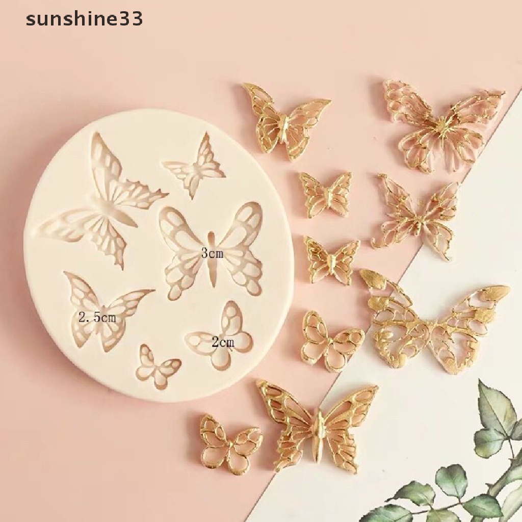 SU Butterfly Fondant Silicone Mold Sugarcraft Wedding Cake Decorating Tools n