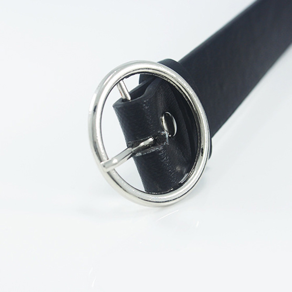 Thắt lưng quần jean giả da khóa chốt bằng kim loại hình tròn thời trang cho nữ