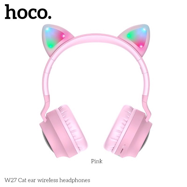 Tai Nghe Bluetooth Hoco W27 Hình Tai Mèo Dễ Thương hàng chính hãng