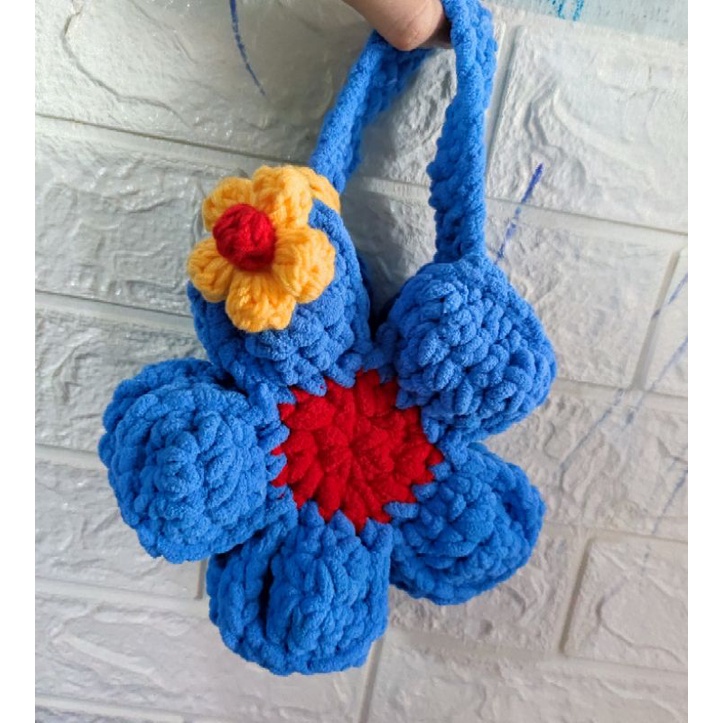 Túi len hoa cúc Len Nhung Xù - BloomFlower Bag - Tặng kèm charm xinh xắn