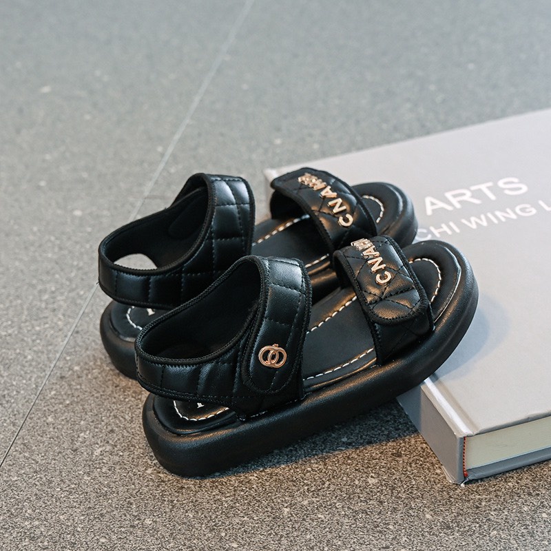 Dép sandal quai hậu quai ngang trẻ em thời trang bền đẹp cao cấp thoáng mát, da mềm êm chân cho bé gái -KN01