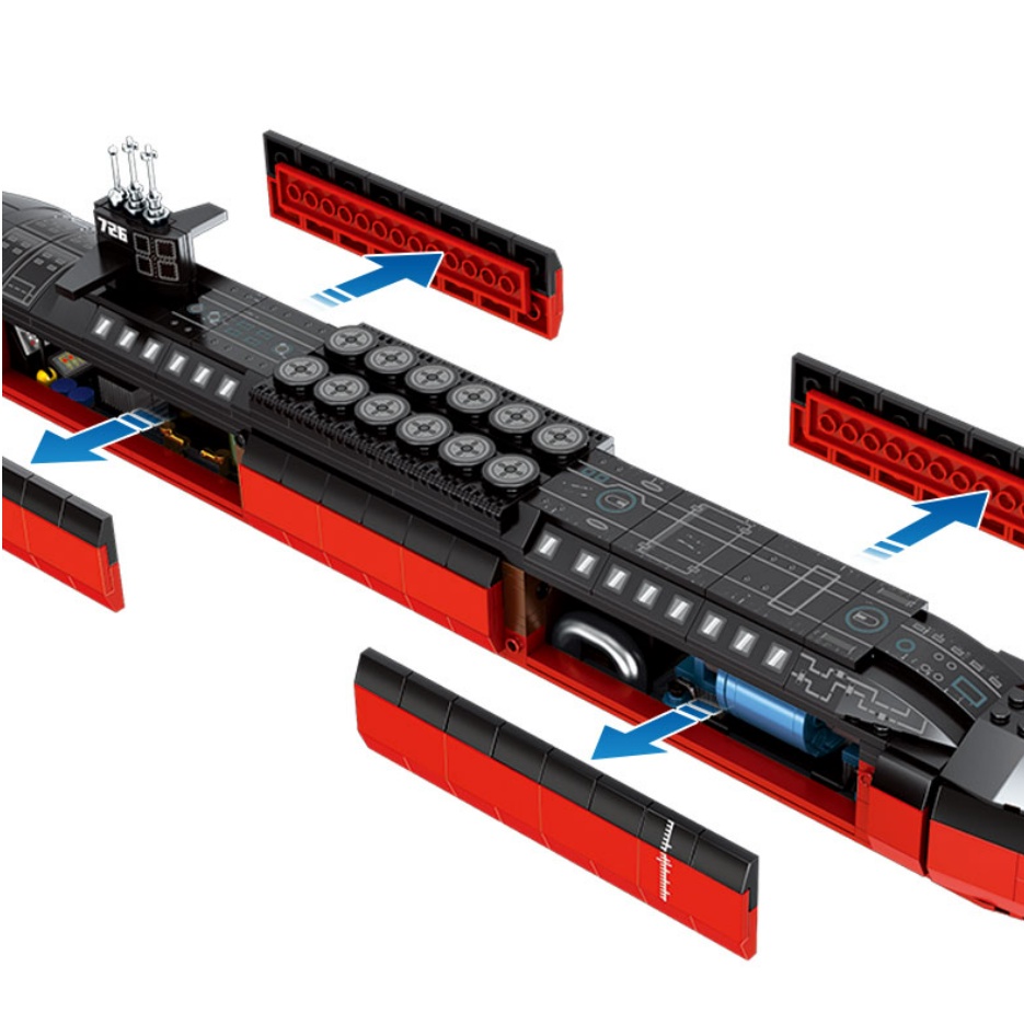 Bộ 1003 Mô Hình Tàu Ngầm MOC WW2 Ohio Class Strategic Nuclear