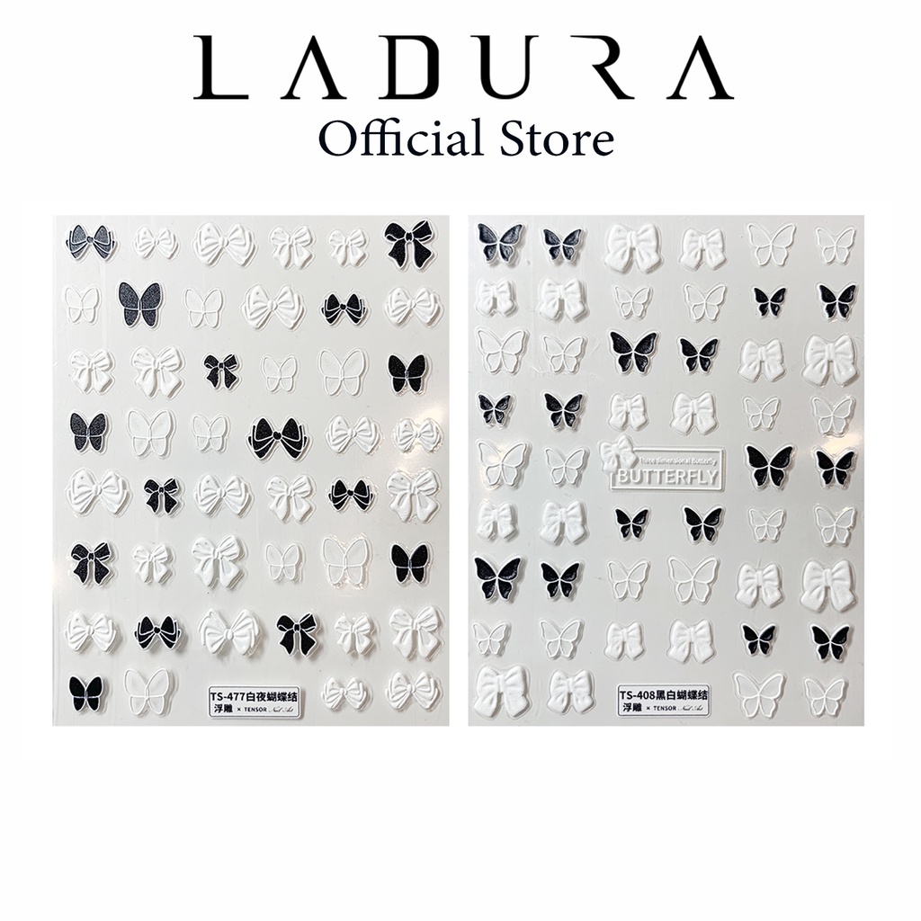 Sticker nail lụa nơ 5D LADURA