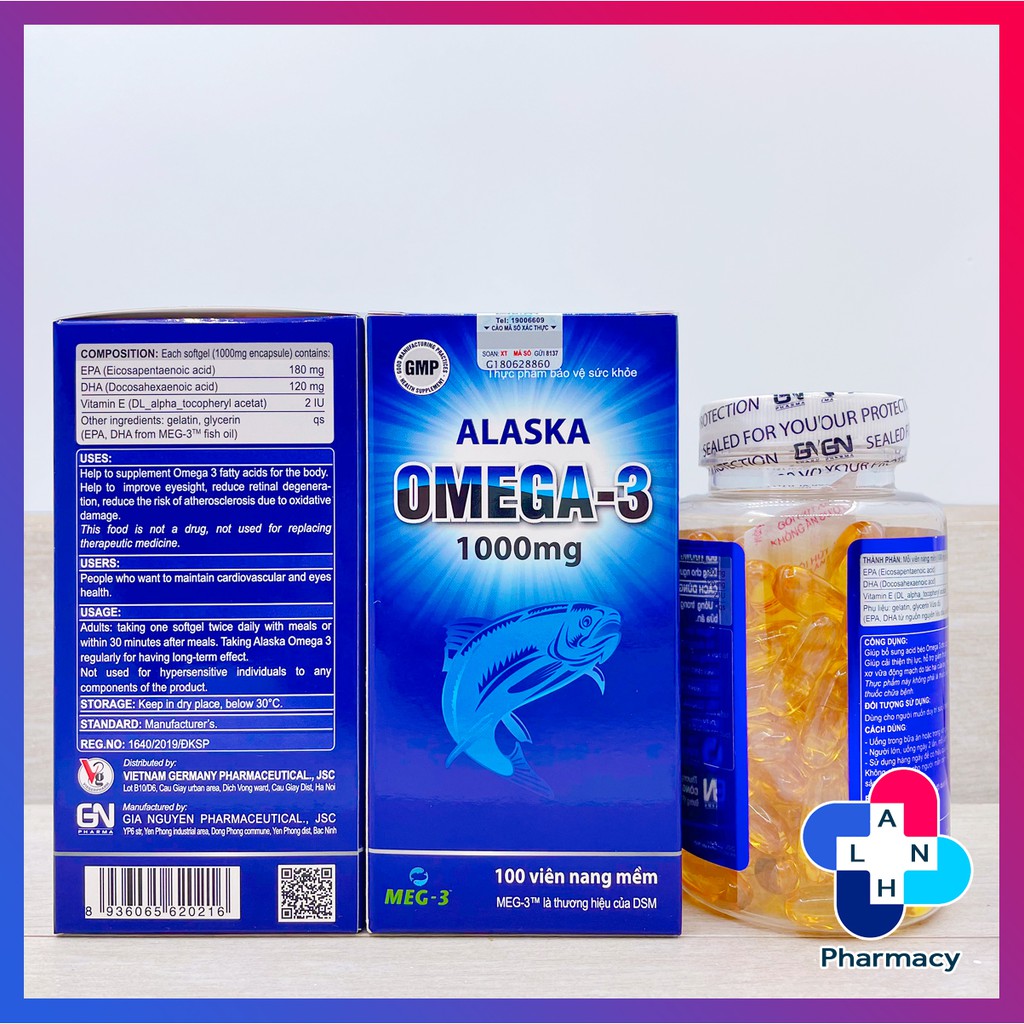 ALASKA OMEGA-3 1000mg (100 viên) - Bổ sung Omega 3 cho cơ thể.