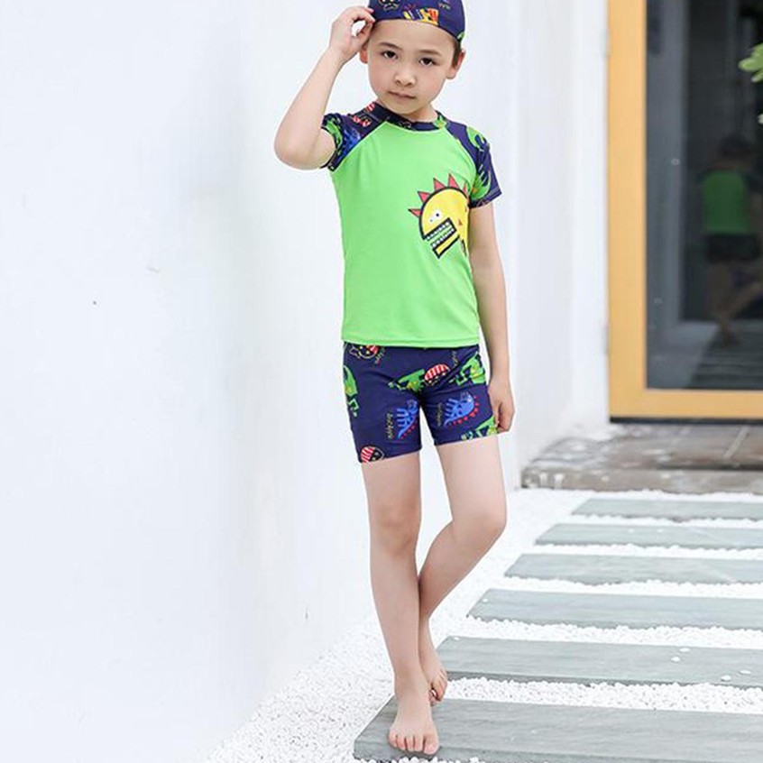 Bộ quần áo bơi ngắn tay cho bé 3-9 tuổi, đồ bơi trẻ em mẫu khủng long mới