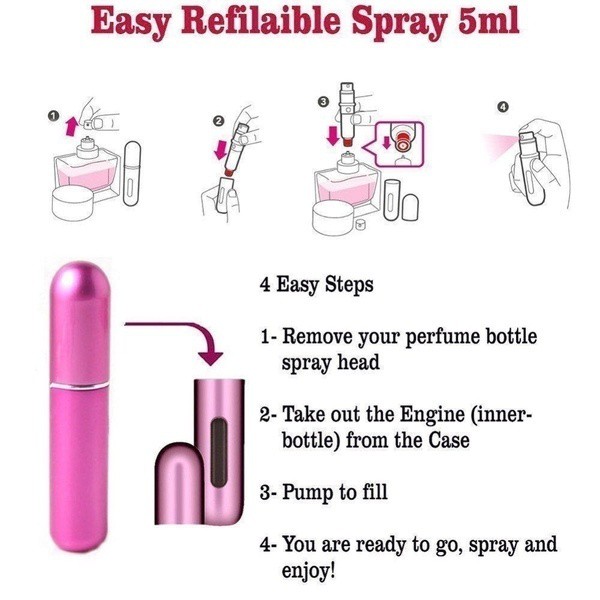 [Hàng mới về] Chai nhôm rỗng đựng nước hoa mini tiện lợi 5ml