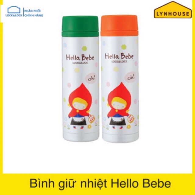 (Lock&Lock chính hãng) HBB318 Bình Giữ Nhiệt Hello Bebe Hình Bông Tuyết  - Màu Ngẫu Nhiên (250ml)