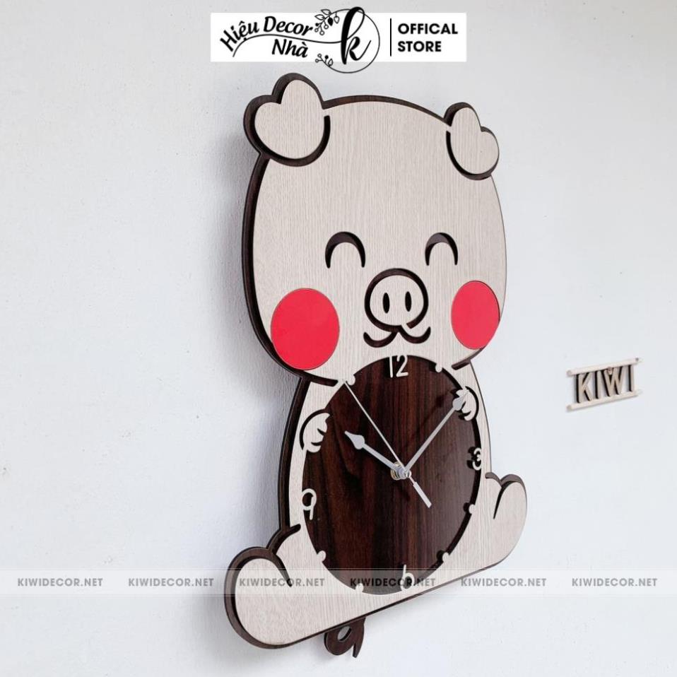Đồng Hồ Treo Tường Decor Dễ Thương Heo Con, Trang Trí HomeStay, Làm Quà Sinh Nhật - Hiệu Nhà K