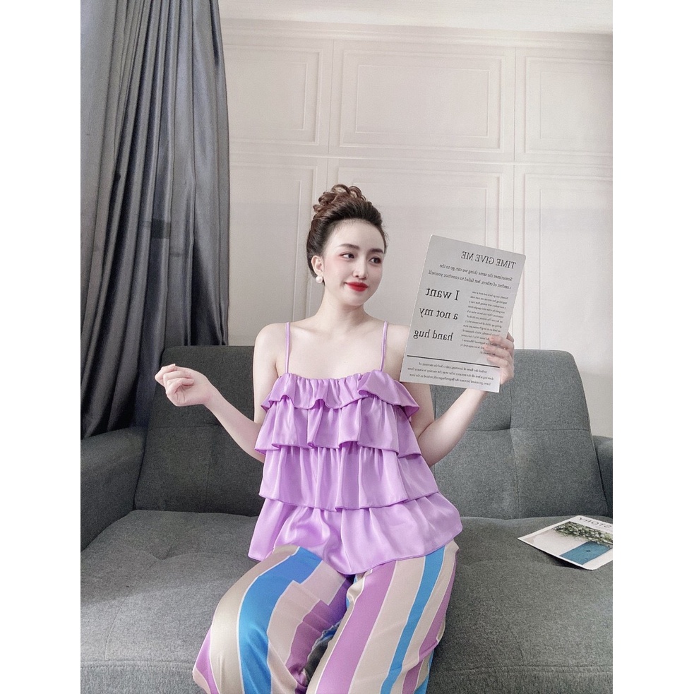 [ Cập nhât màu mới] Bộ lụa hai dây họa tiêt xinh xắn | BigBuy360 - bigbuy360.vn