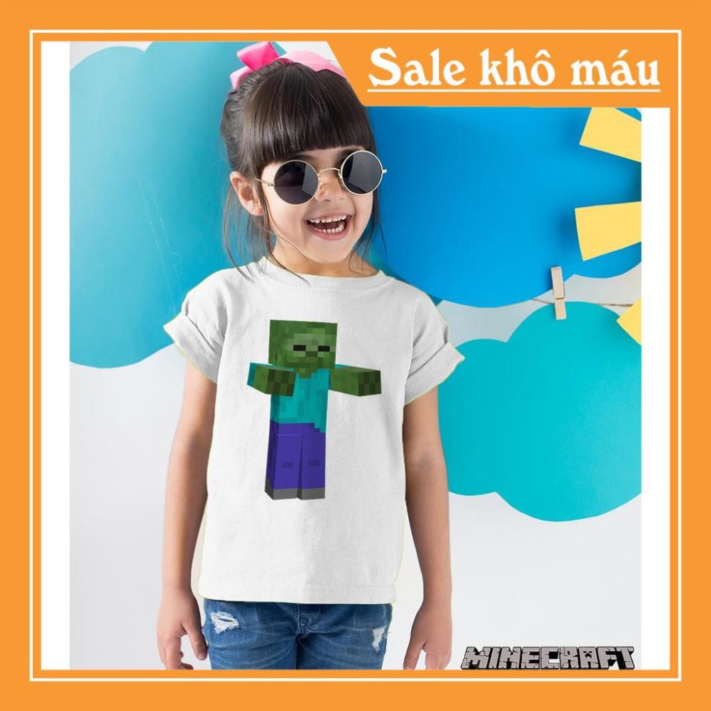ÁO MINECRAFT- Áo thun Cotton Unisex - Movie - Minecraft - Zoombie trong Minecraft