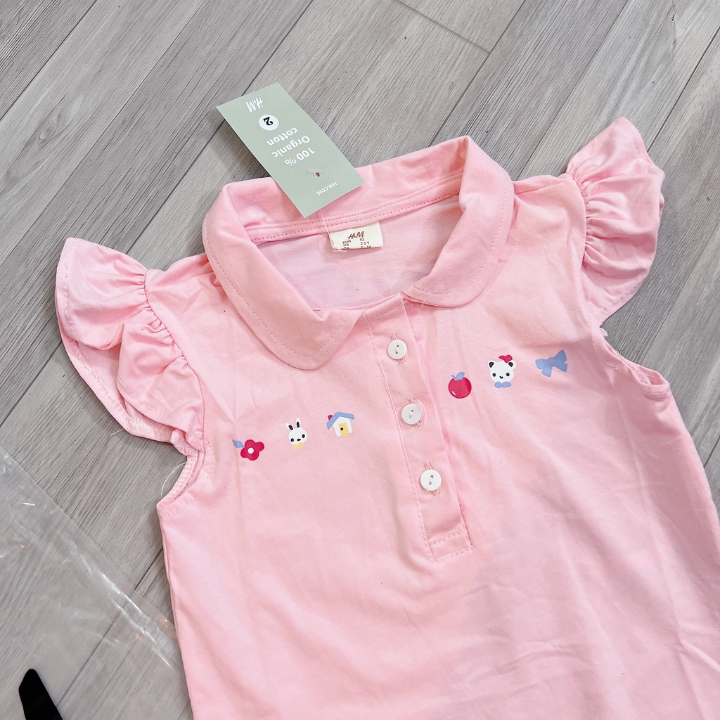 Váy Đầm Đuôi Cá, Váy Cho Bé Gái Tầng Bèo Hồng Phấn Chất Cotton 4 Chiều Siêu Mát Mịn Mùa Hè 8-33Kg B1017
