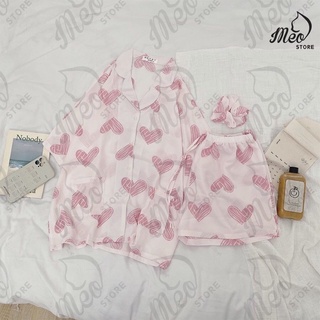 Đồ bộ lụa pijama cánh dơi mềm mịn mát.