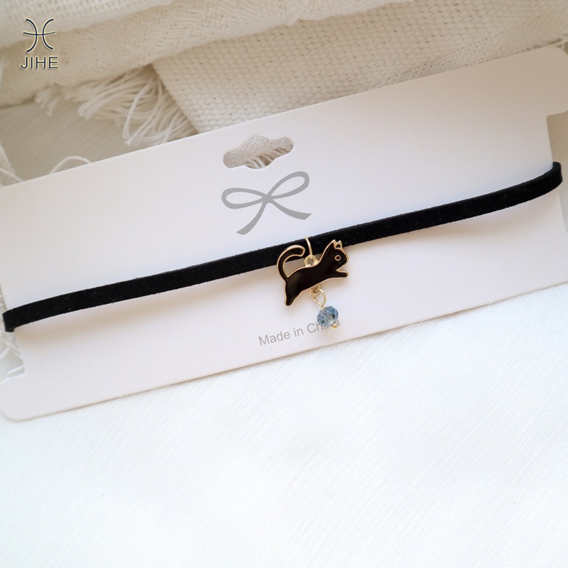 Choker Dây Nhung Đen Mặt Mèo