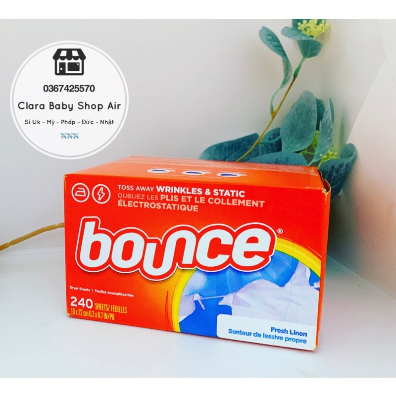 (Air ✈️ Mỹ ) Giấy thơm Bounce của Mỹ - Hộp 240 tờ