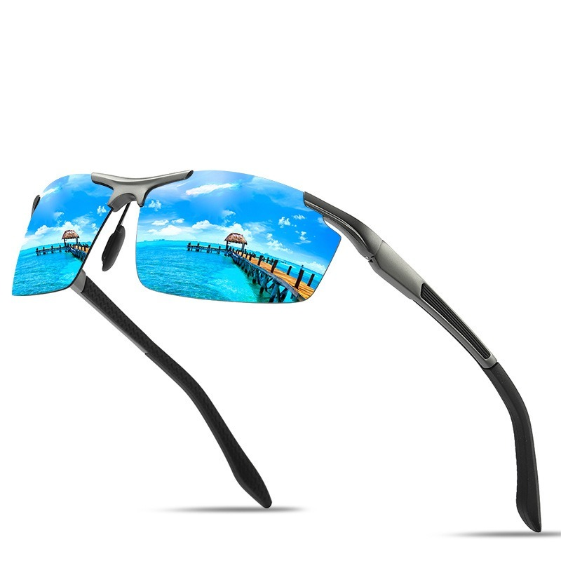 Men's sunglasses/aluminum magnesium/outdoor glasses/sunglasses/sunglasses/cycling/polarized glasses/HD sports glasses