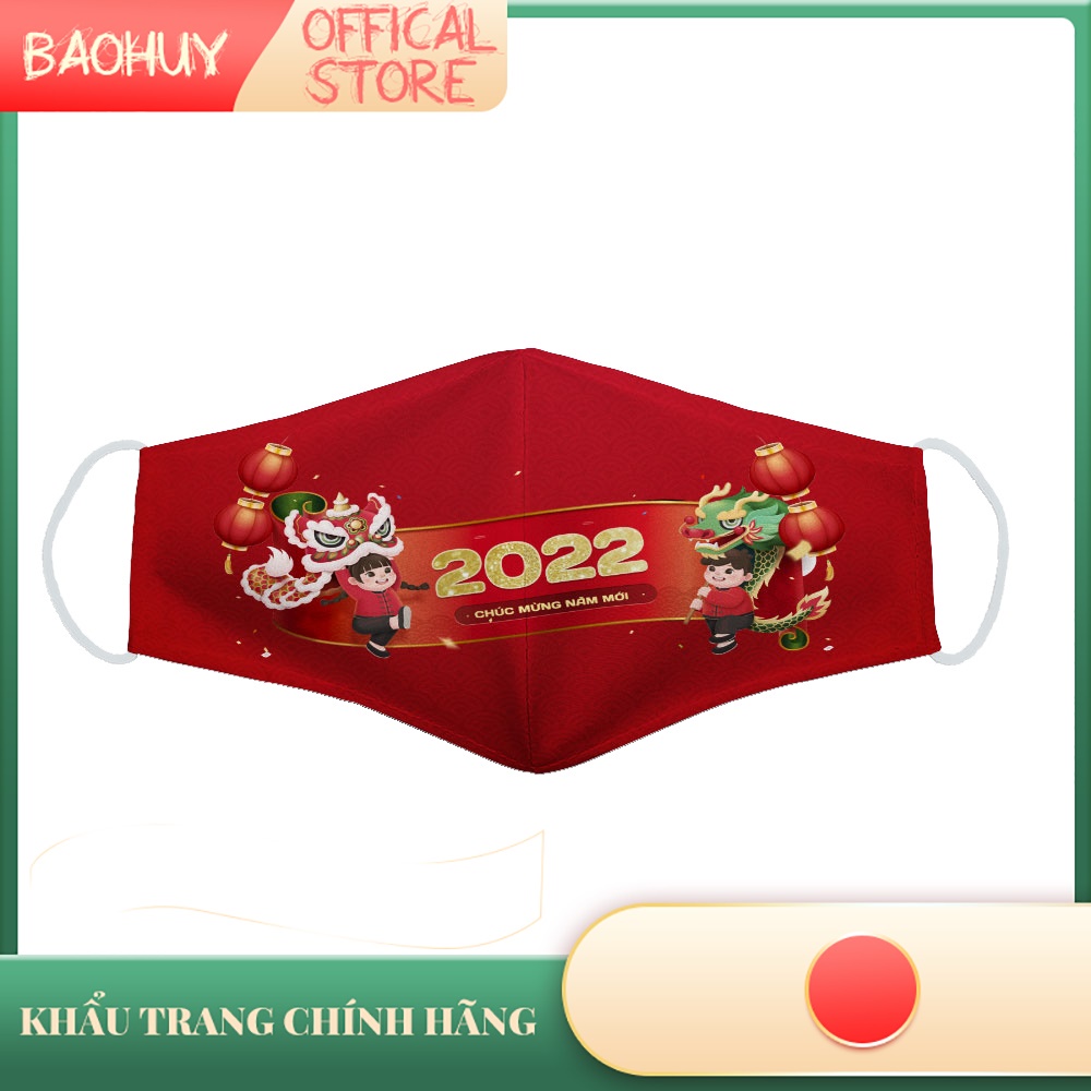 Khẩu Trang Giá Sỉ Nam Định Hình 2022 Chúc Mừng Năm Mới BAOHUY Dây Đeo Mềm Chuyên Dụng, Đeo Thoải Mái, Không Đau Tai, Dễ
