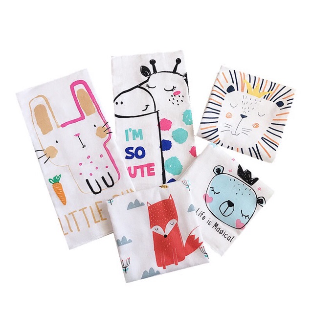 Bonstore : Khăn sữa bé sơ sinh khăn xô cotton loại 1 bền dai ko xù ko phai thấm hút tốt