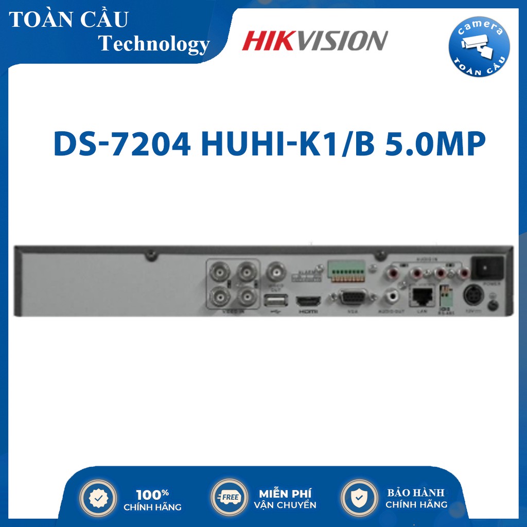 [100% CHÍNH HÃNG] Đầu Ghi Hình 4/8 Kênh Camera HIKVISION DS-7204(8) HUHI-K1(2)/B 4/8 Kênh 5Mp Chính Hãng