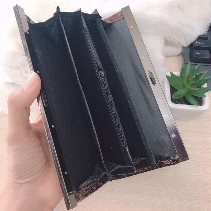 Ví Cầm Tay Dài Cao Cấp Bóp Có 4 Ngăn Như Hình