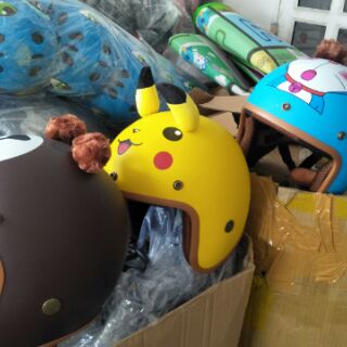 NÓN 3/4 Gấu Nâu Và pikachu