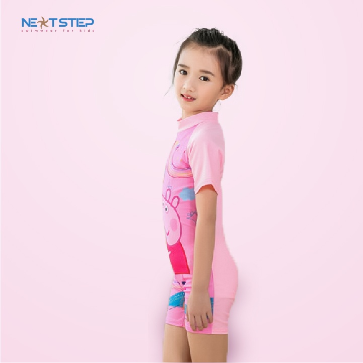 Đồ bơi bé Gái Liền Thân tay Ngắn họa tiết hoạt hình đáng yêu