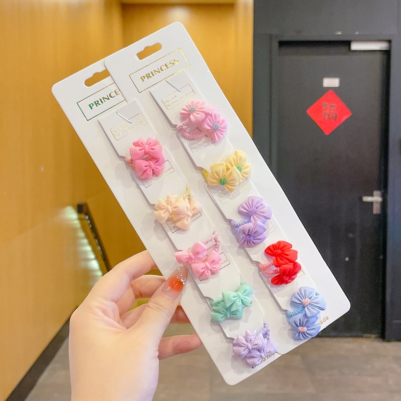 Set 10 Dây Buộc Tóc Cao Su Mini Họa Tiết Hoạt Hình Không Đau Cho Bé Gái