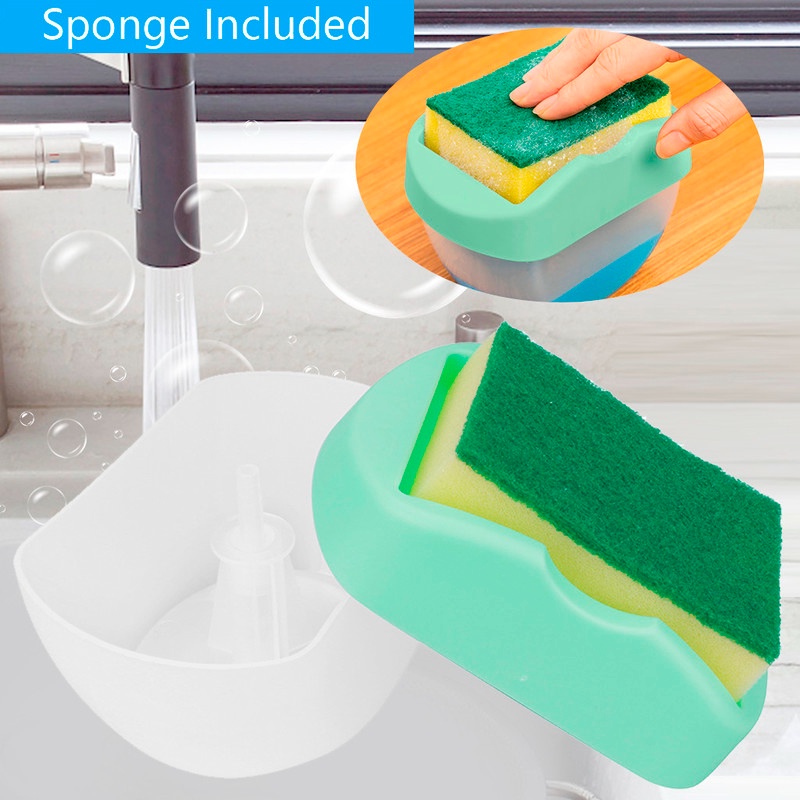Set 2 Hộp Đựng Dung Dịch Rửa Chén Kèm Mút Rửa Chén Tiện Dụng Cho Nhà Bếp