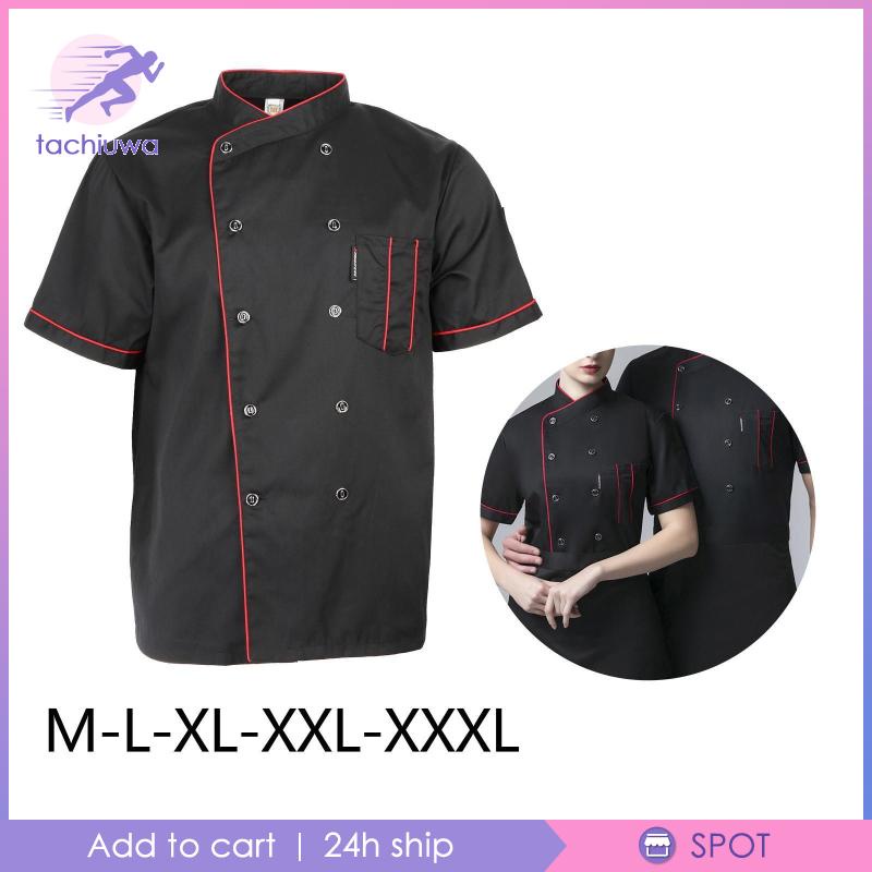 Chef Jacket Uniform Short Sleeve Breathable Apparel Pocket Cooking Kitchen | BigBuy360 - bigbuy360.vn