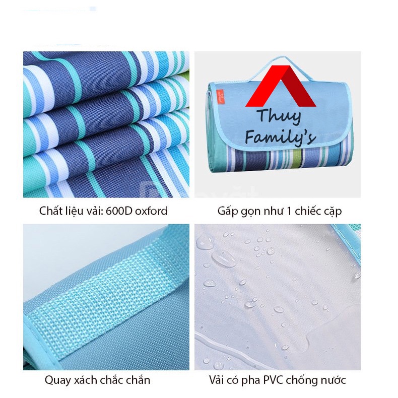 Chiếu ngủ văn phòng gấp gọn không thấm nước DHA, thảm du lịch cao cấp - tấm trải picnic đa chức năng DHA