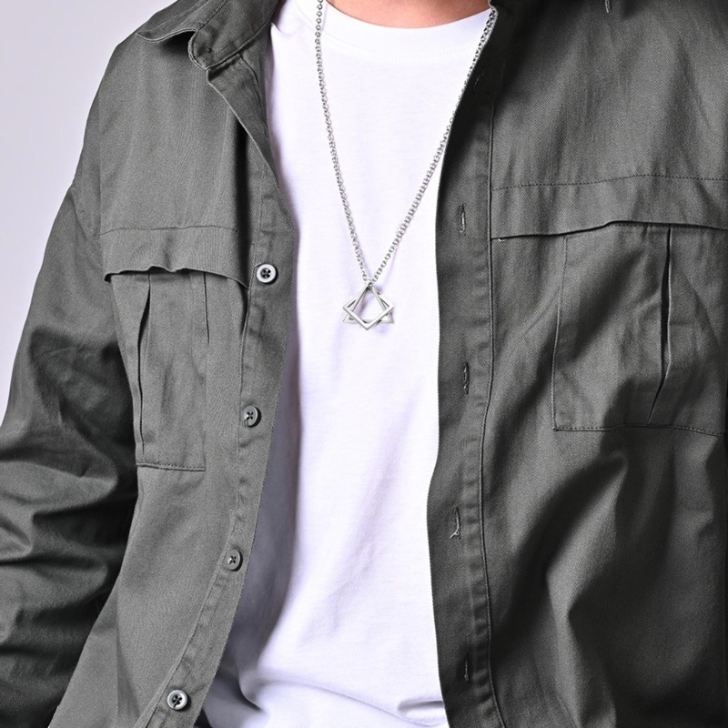 Vòng cổ Mặt Tam Giác / Vuông Bằng Thép Không Gỉ Phong Cách Hip Hop Cho Nam