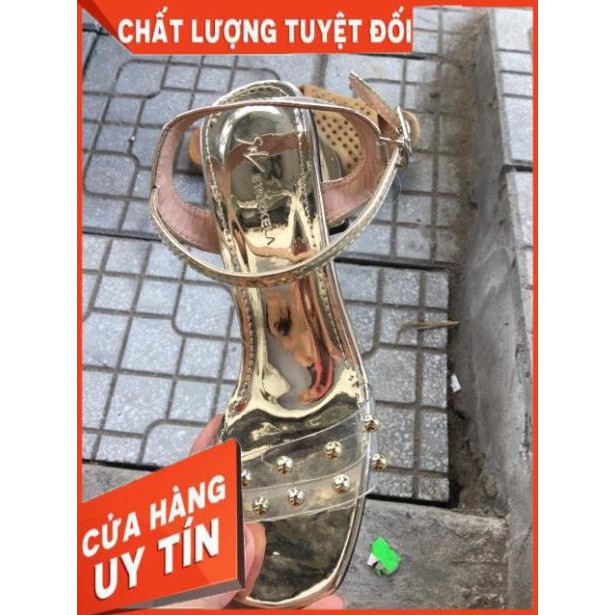 [GIÁ RẺ- Hàng VNXK cao cấp] - Sandal Quai Trong Đính Ngọc Gót 5 cm