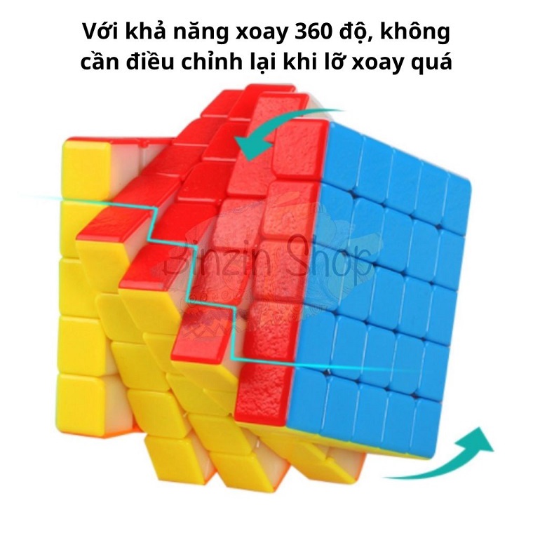 Combo 4 rubik 2x2 3x3 4x4 5x5 stickerless Sengso trơn, mượt