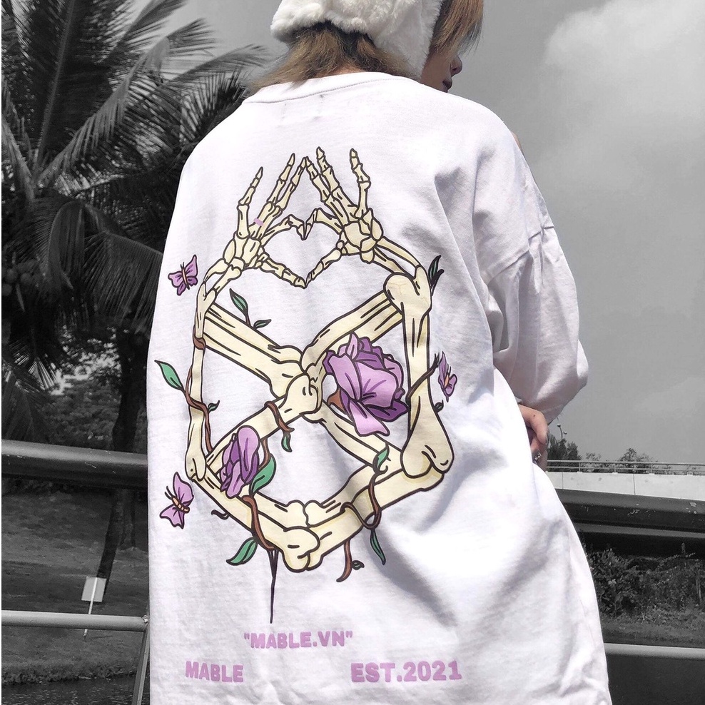 Áo Thun Unisex MABLE SKELETON HAND - White , Black | BigBuy360 - bigbuy360.vn