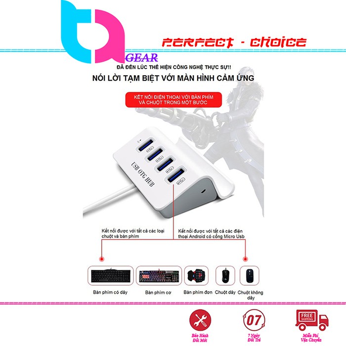 Hub USB OTG chơi game - Micro USB