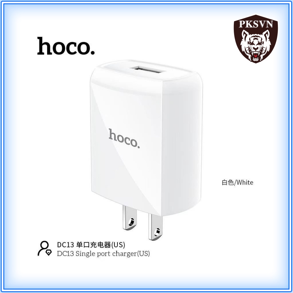 Củ Sạc Nhanh Hoco DC13CAO CẤPCốc Sạc Hoco 1 Cổng USB Sạc Nhanh 2.4A - BH Chính Hãng 12 Tháng