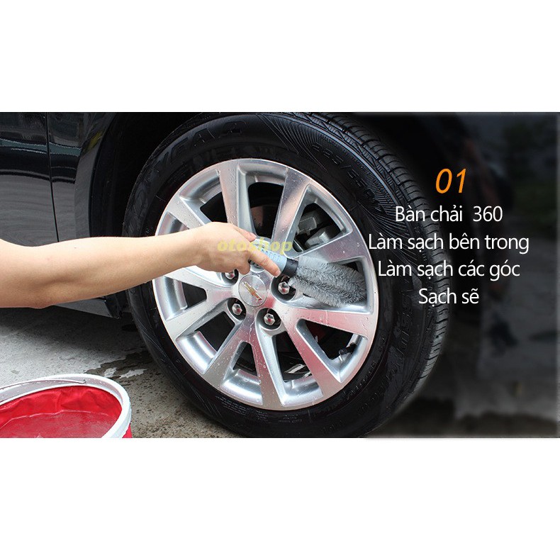 Chổi cọ rửa vệ sinh bánh xe ô tô,xe máy