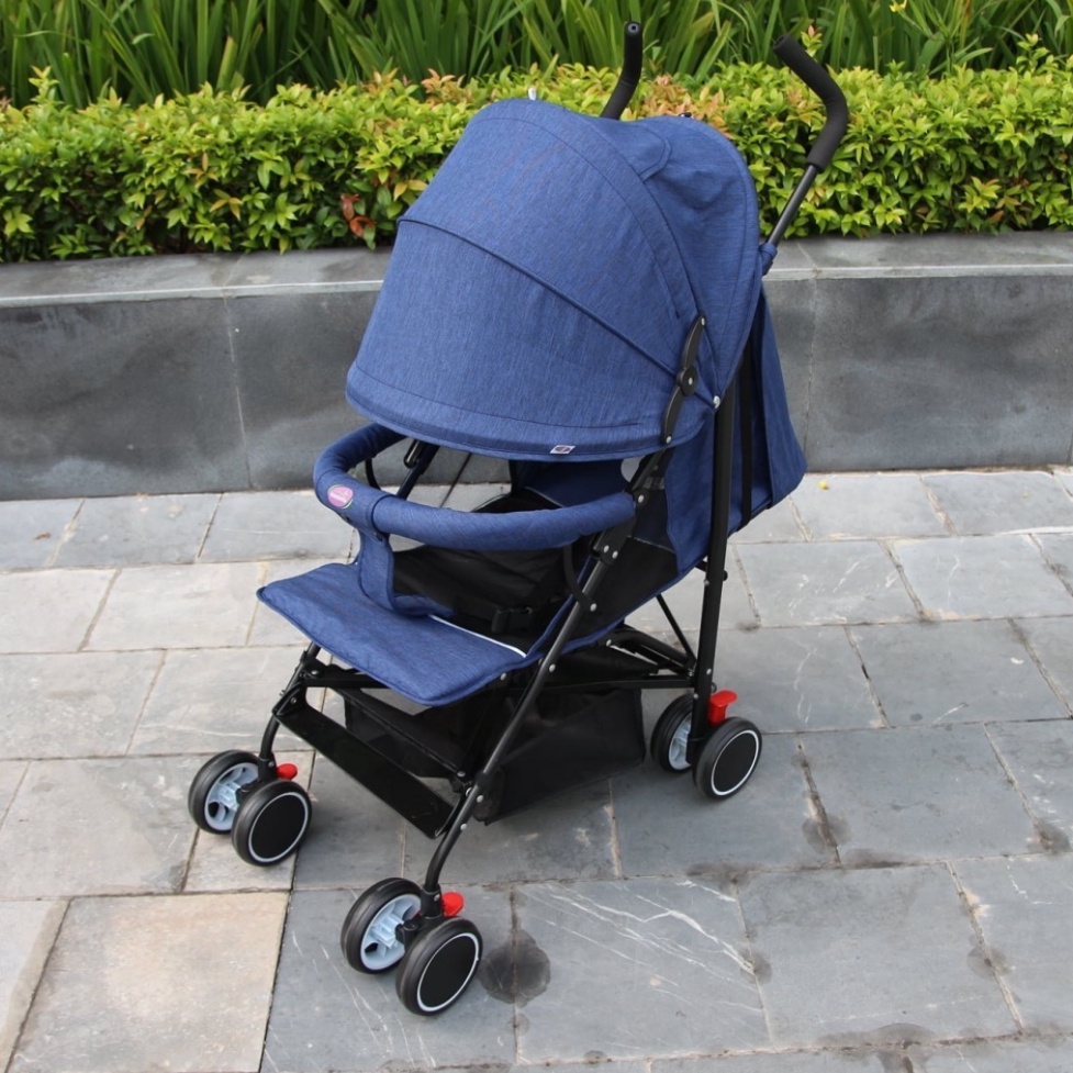 Xe đẩy siêu nhẹ, siêu thoáng, siêu bền chống tia UV gấp gọn hình ô Mastela MSTL605 màu Xanh Lam