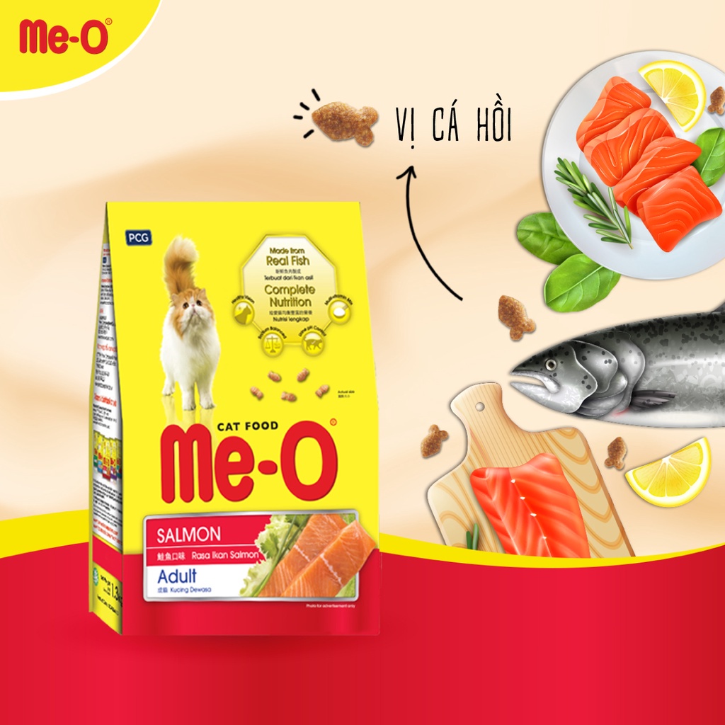 Thức ăn hạt cho Mèo Me-O Gói 400g Vị cá hồi Xuất xứ Thái Lan Giúp bổ sung dinh dưỡng, Tăng cường miễn dịch, Tốt tiêu hóa