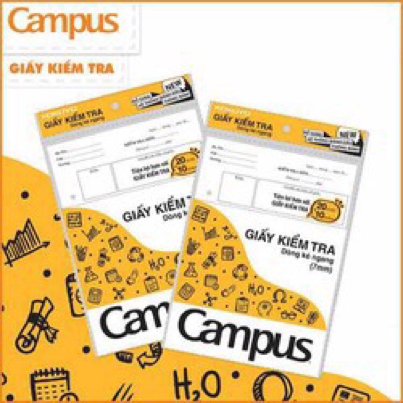 Giấy Kiểm Tra Cấp 2 Campus 20 Tờ Đôi 10 Tờ đơn