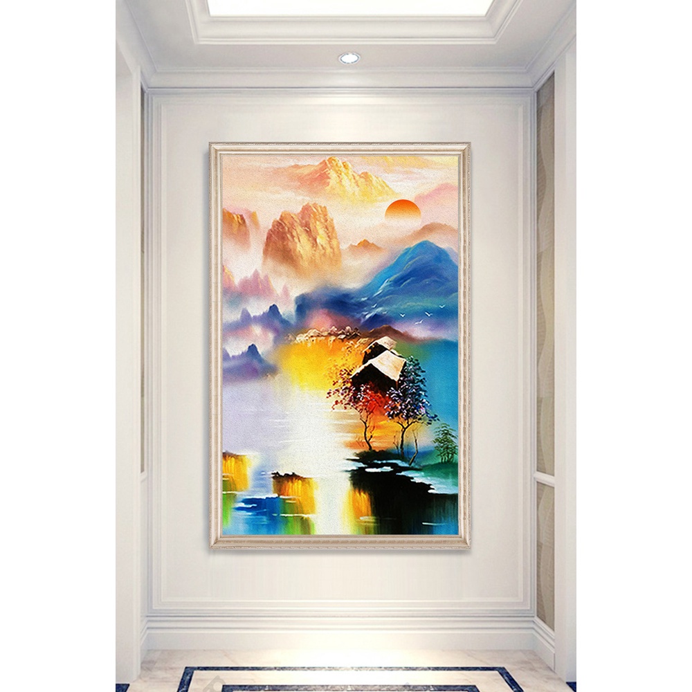 In hình ép gỗ Laminate TRANH HÀNH LANG TRUNG QUỐC - Mẫu 62 (50x75, 60x90, 70x110). In ảnh theo yêu cầu