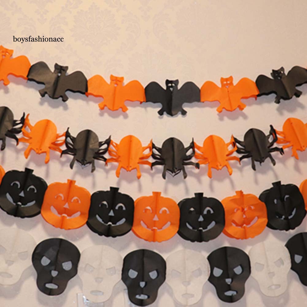 Dây 300cm gắn hình bí ngô dơi bóng ma trang trí tiệc Halloween