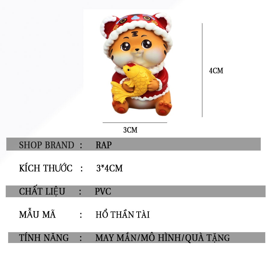 [ Big Size] Set 2 chú hổ mô hình: Thần Tài, Vượt Vũ Môn cao 10cm dùng làm quà tặng, trang trí góc làm việc nhà cửa  Ráp