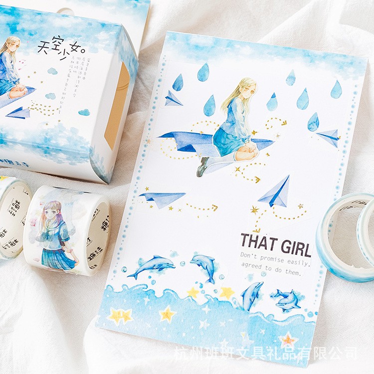 Set 8 cuộn băng dính trang trí washi tape 3m