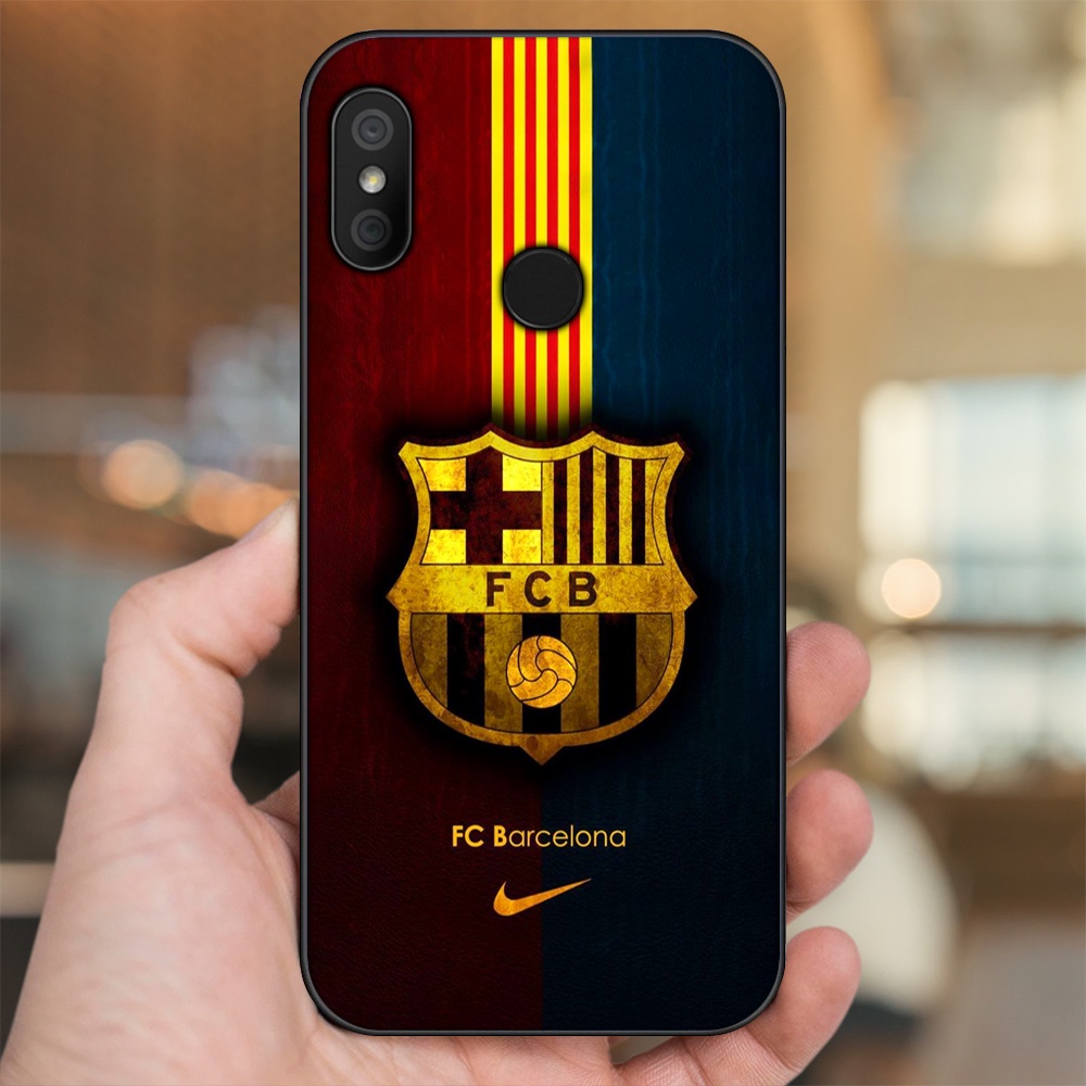 Ốp lưng Xiaomi Redmi 6 Pro, Mi A2 Lite viền đen in hình Barcelona Barca